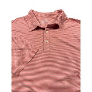Vineyard Vines Men’s Polo Medium Pink White Stripe Edgartown Casual Preppy